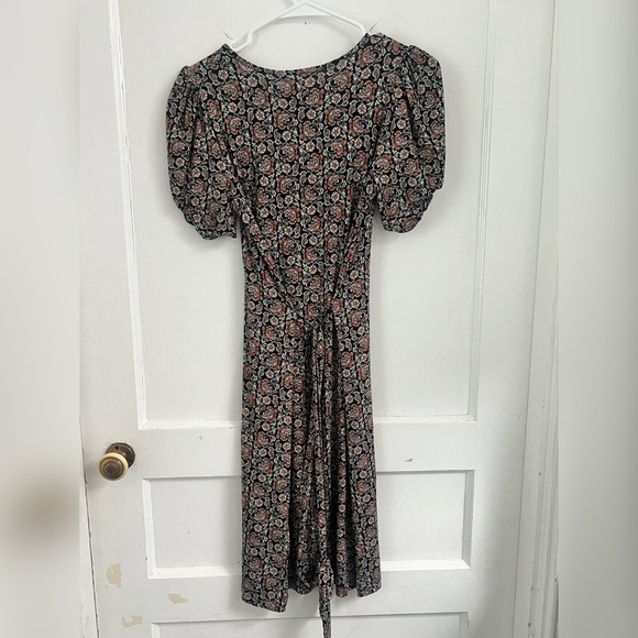 BODEN Puff Sleeve Tie Waist Fit & Flare Dress Block Paisley Size 2 NEW W/TAG - Picture 5 of 5